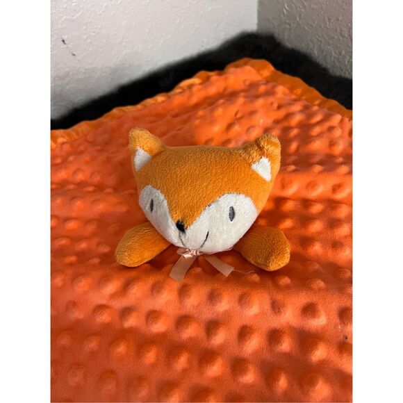 Orange nubby fox lovey plush blanket - Picture 2 of 2